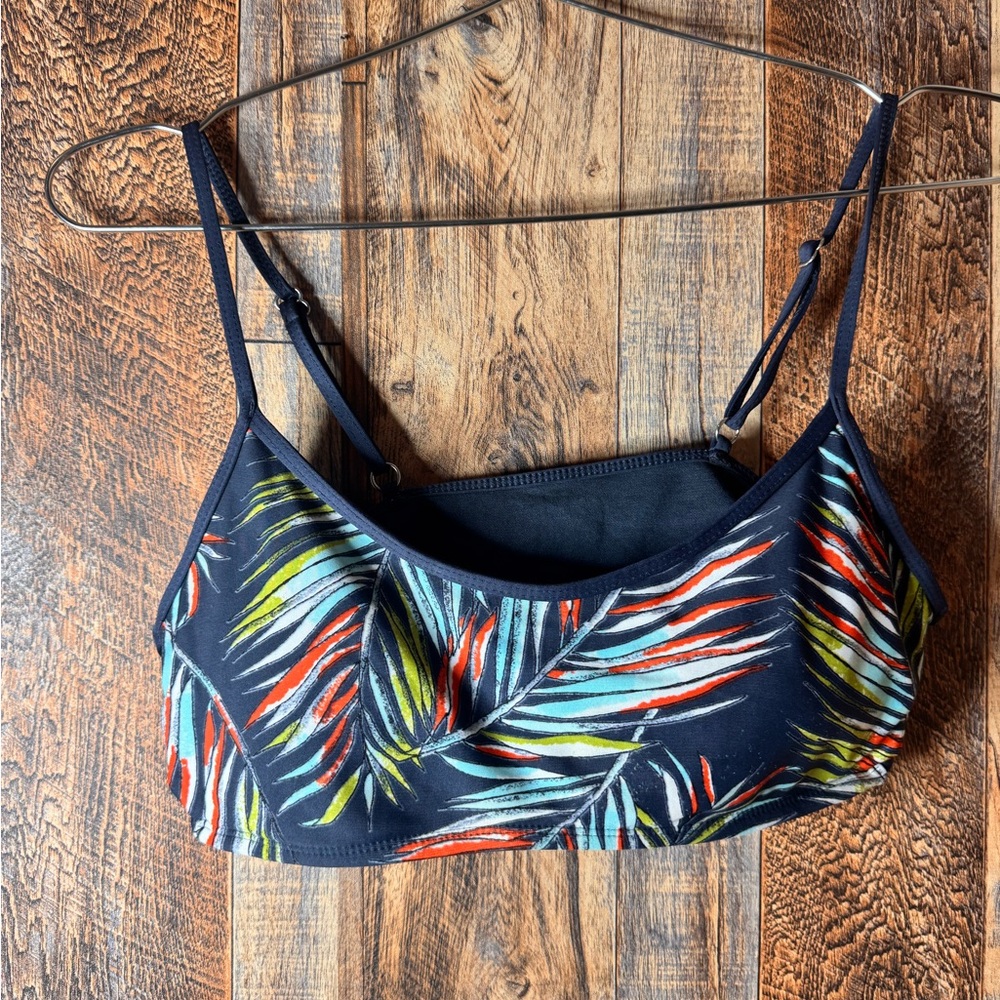 Vintage-Inspired‎ Mossimo Strappy Bikini Swim Top Size M Tropical Palm Print